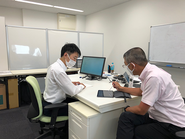 社長による指導の風景